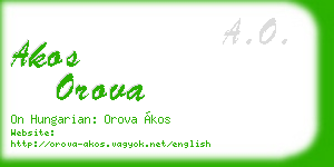 akos orova business card